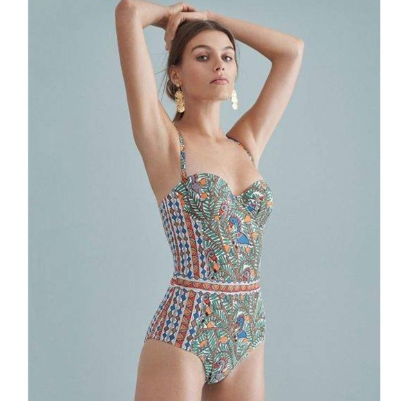 Tory Burch Other - Tory Burch Beautiful Boho Underwire bird printed One piece Swimsuit. Size Medium